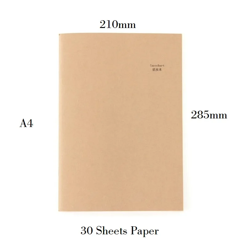 Facechart Papel Maquiagem Notebook Profissional Maquiagem Artista Modelo de Prática Compõem o Livro de Desenho 30 Folhas de Papel a4 - Imagem 3