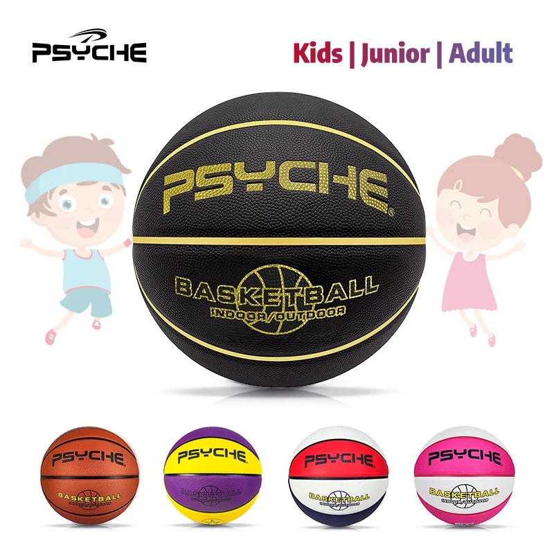 Original Psyche Rubber Basketball Ball Size 3 Size 5 7 Kids Youth (With Free Pin、 Net、Pump)