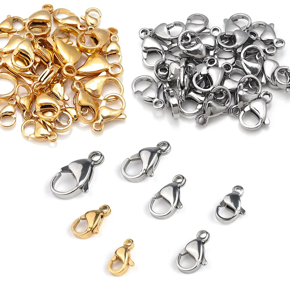 10-30Pcs Stainless Steel Gold Plated Lobster Clasp Claw Clasps For Bracelet  Necklace Chain Diy Jewelry Making Findings Supplies - AliExpress