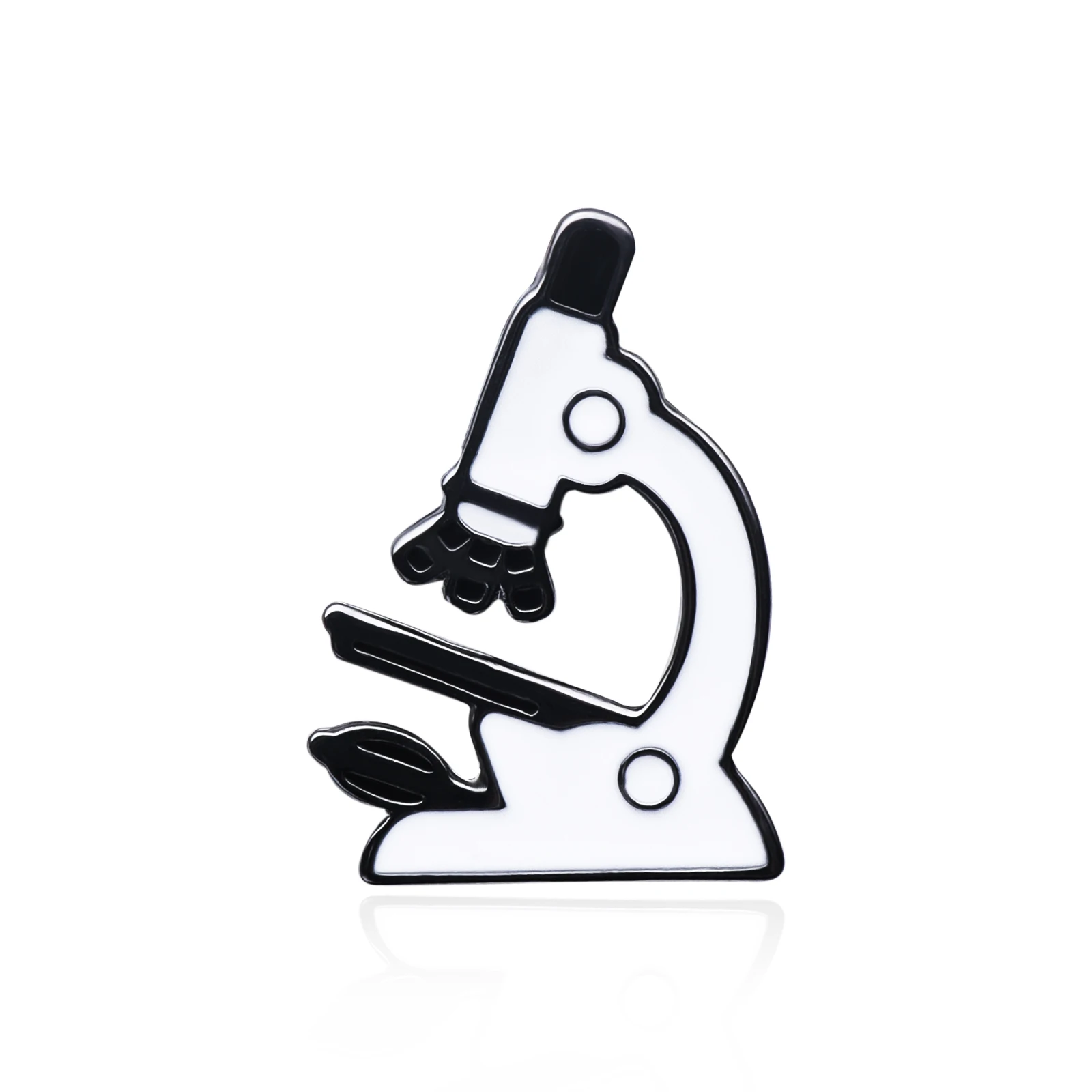 Dcarzz Microscope Pin Brooch Medical Classic Jewelry White Enamel Lapel