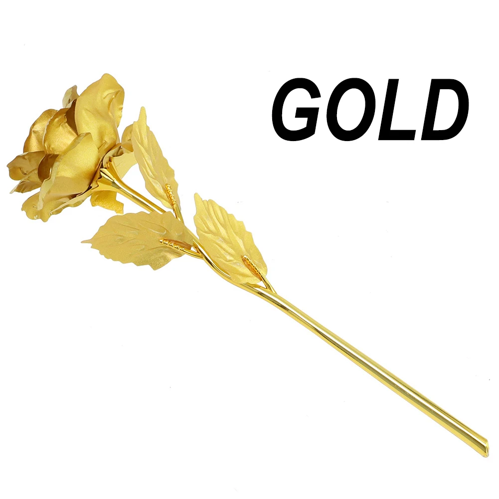 24K Gold Foil Multi-Color Artificial Rose - Elegant Floral Décor