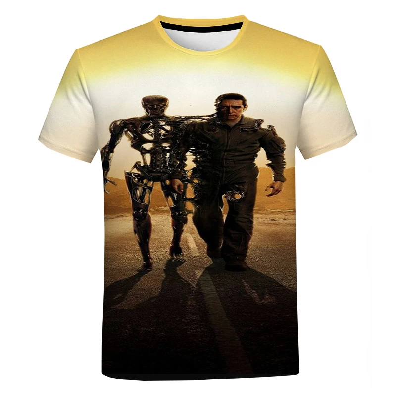

New Summer Men's and Women's 3D Terminator Printed Movie T Shirt Trendy Oversized Harajuku Casual Fashion Street T Shirt