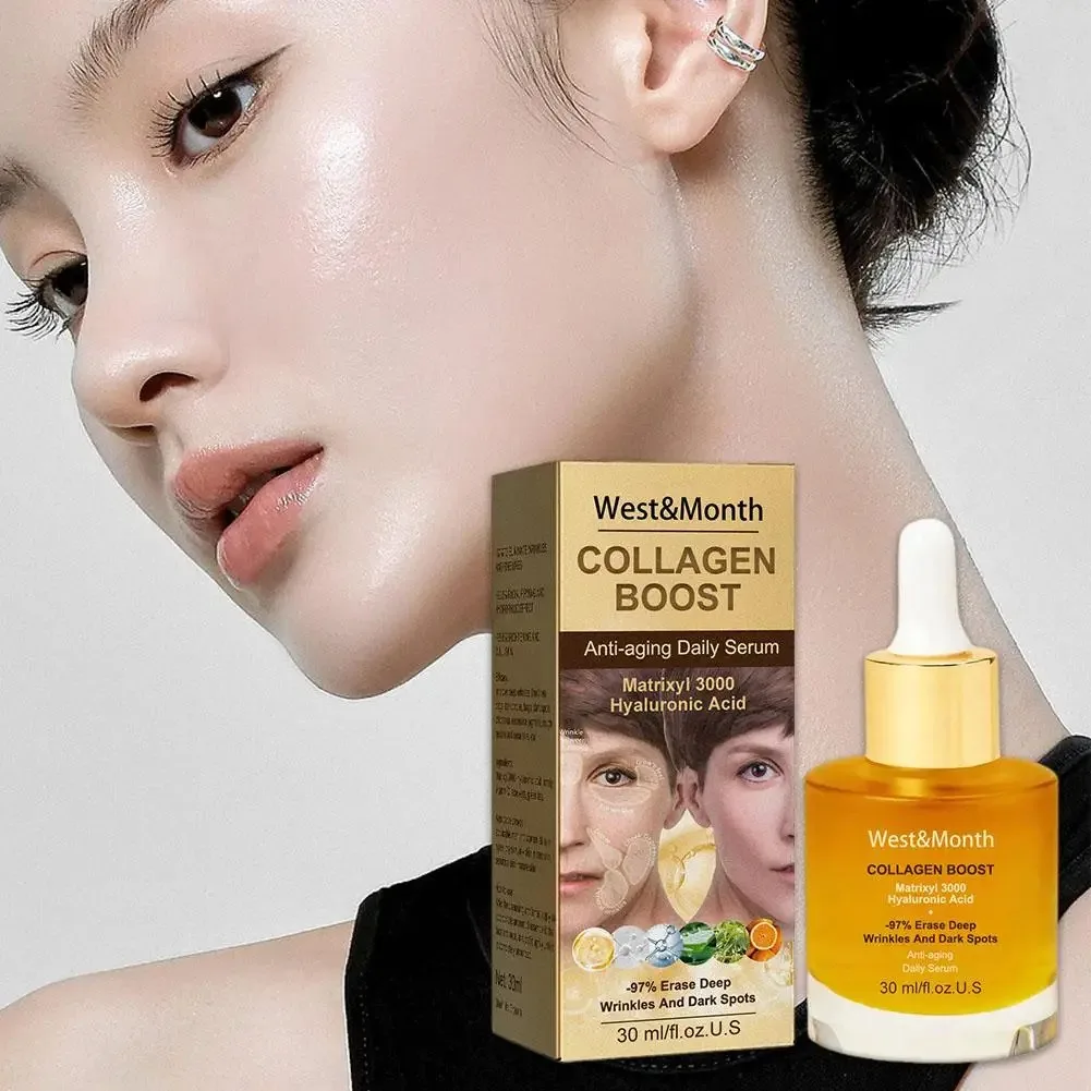 Collagen Face Serum Face Moisturizing Fade Fine Lines Brightening Facial Serum Lifting Neck Skin Care 30ml 3