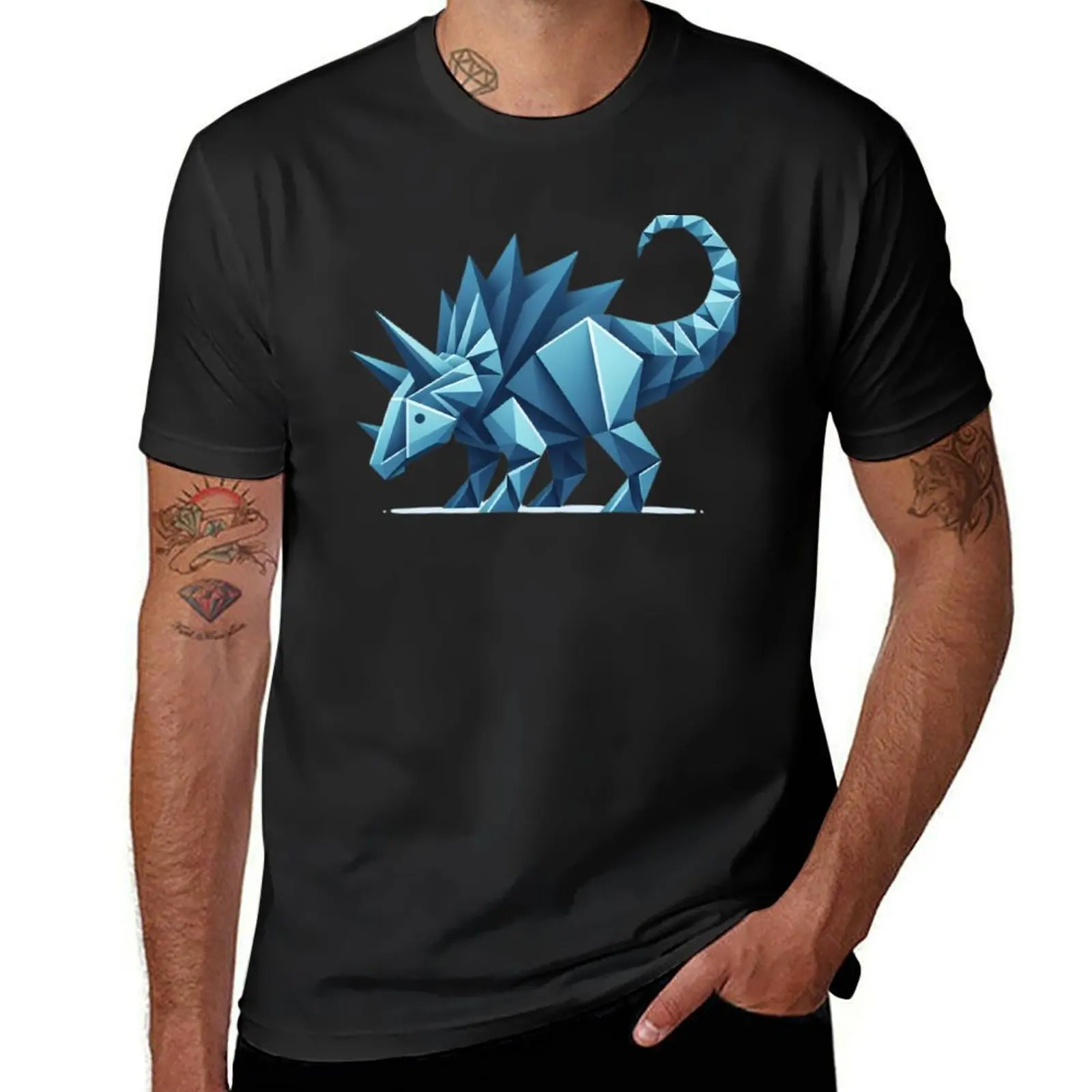 

Triceratops origami, dino world from paper T-shirt korean fashion quick-drying customizeds t shirts for men pack