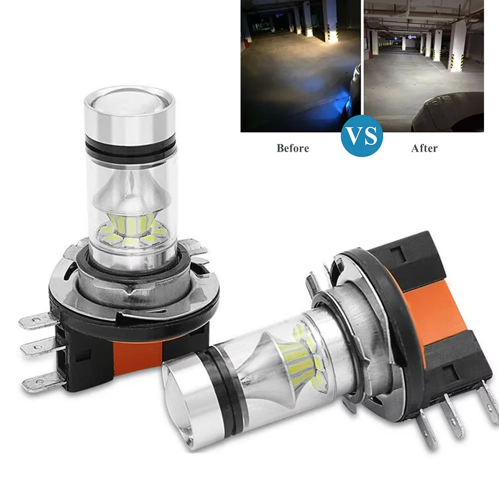 H15 LED 헤드라이트 전구 캔버스 램프 안개등 전구 6000K SMD 칩 하이빔 주행등 12V 폭스바겐 골프 6 MK3 BMW 아우디용