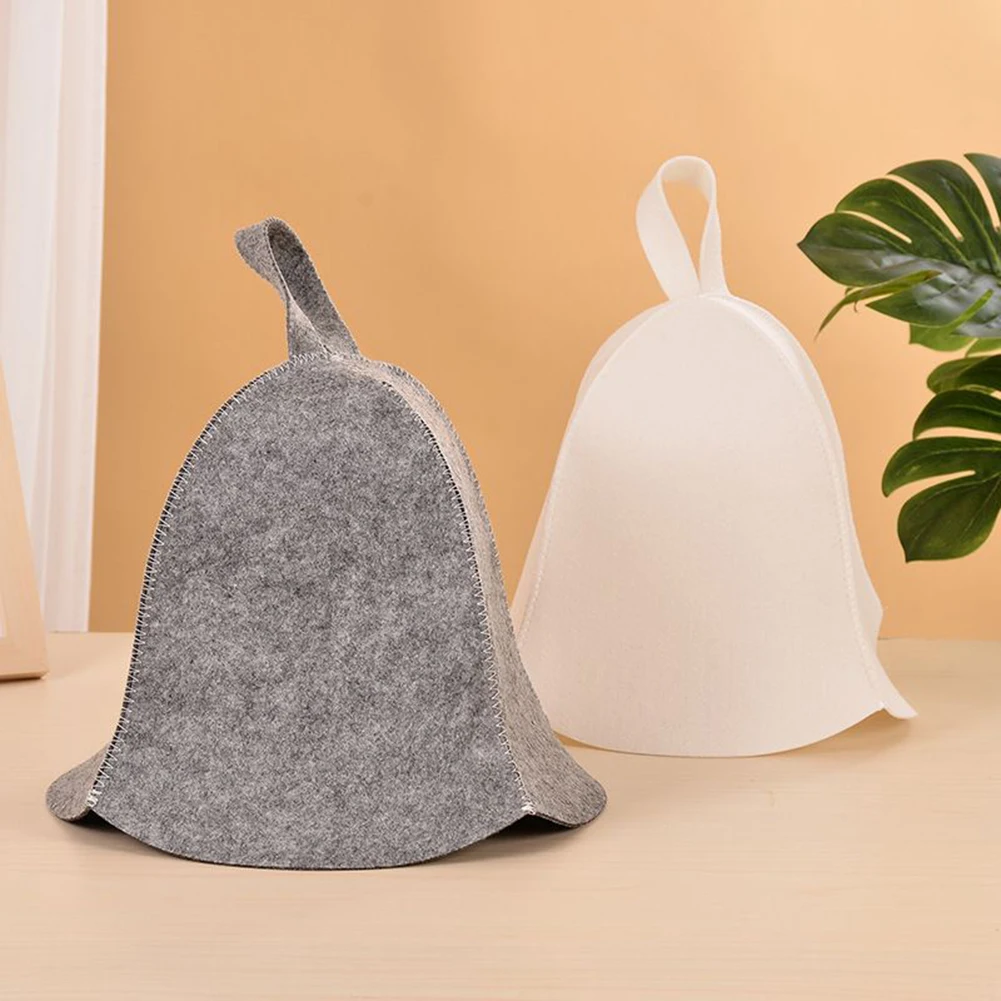 

Bathroom Accessories Sauna Hat Grey Sauna Cap Felt Cap For Sauna Felt Hat Thickened Water Absorption Sauna Accessories