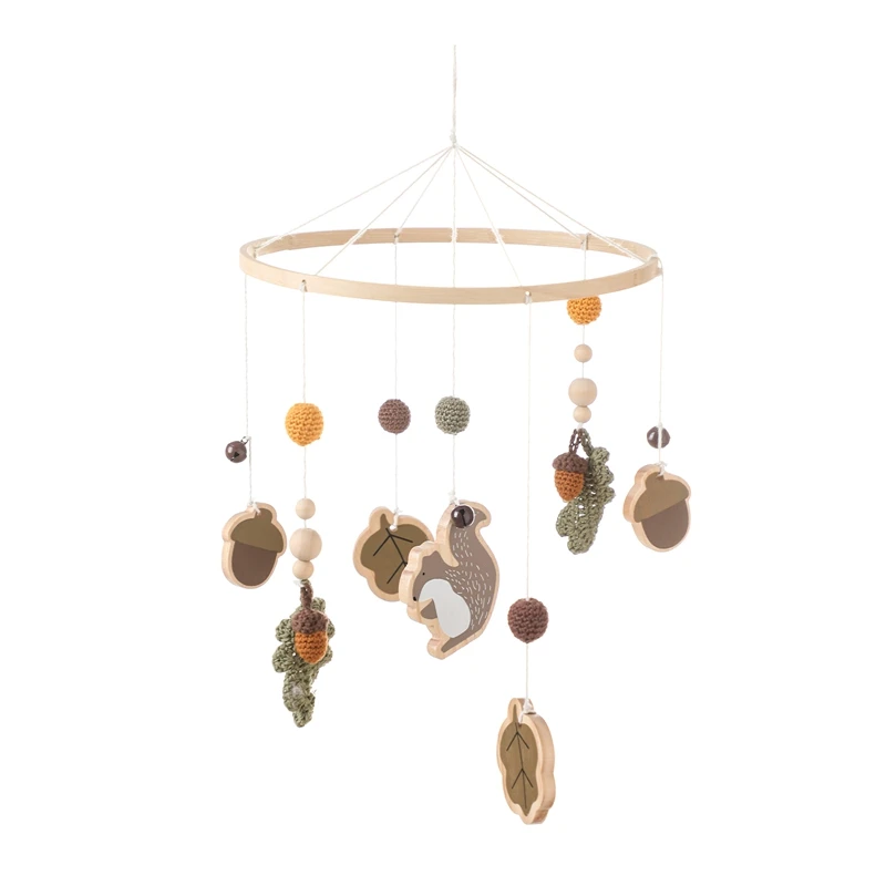 

Baby Rattle Toy 0-12Months Wooden Mobile Newborn Crochet Pine Music Box Bed Bell Hanging Toy Holder Bracket Infant Crib Toy Gift