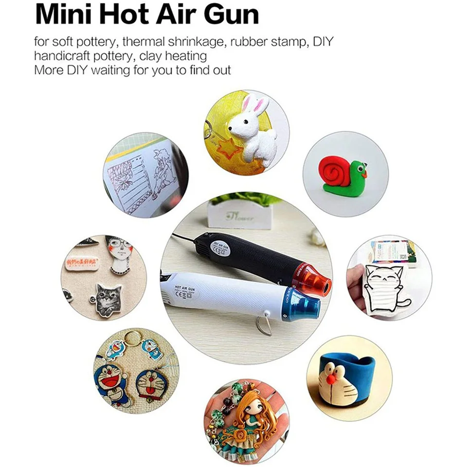 Pistola Ad Aria Calda QWORK 220V 300W - Mini Asciugatore Portatile Per Termorestringenti E Vernici - Foto 5