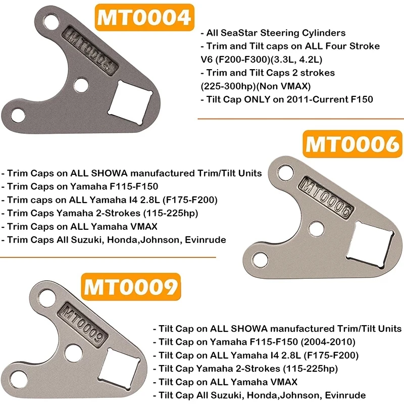 TML Outboard Trim/Tilt Pin Wrench Tools Set MT0004 and MT0006 and MT0009 Fit for Yamaha Suzuki Johnson Evinrude