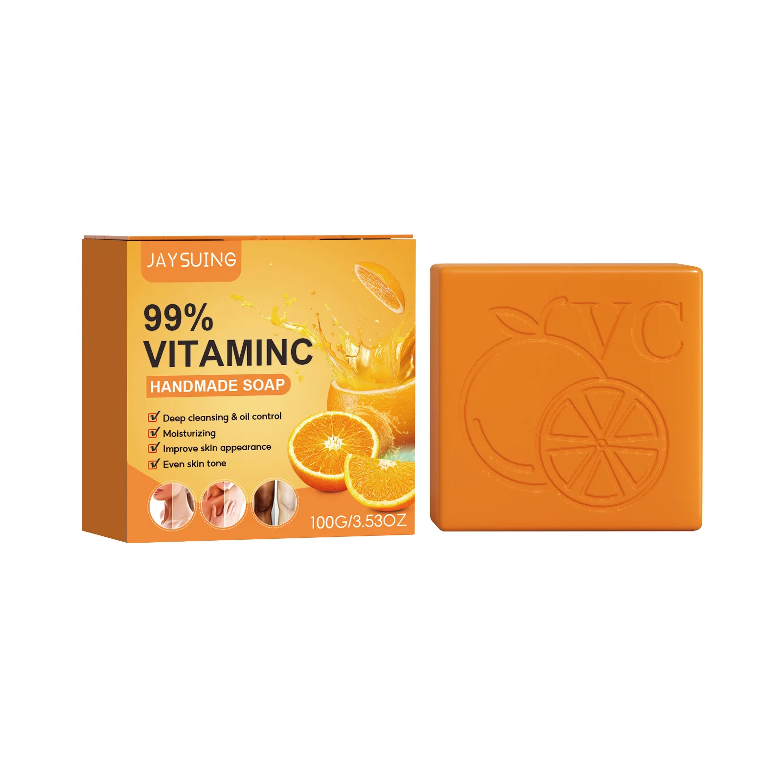 Vitamin C Handmade Soap Body Brightening Oil Control Smooth Soft Skin Moisturizing Exfoliating Anti Mite Facial Cleansing Soap 2