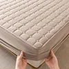 Winter Warm Quilted Mattress Cover Plush Thicken Soft Fit Sheet Single Double Queen Size Fitted Sheet With Elastic Band Sheet 1
