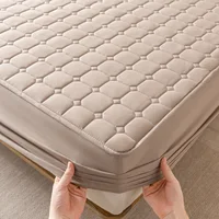 Winter Warm Quilted Mattress Cover Plush Thicken Soft Fit Sheet Single Double Queen Size Fitted Sheet With Elastic Band Sheet 1