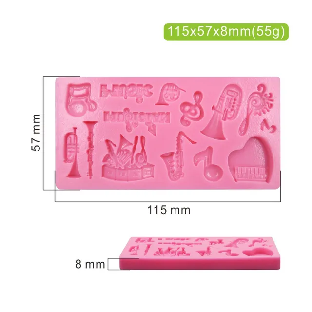 Hangszerek Megjegyzés Zongora Szaxofon Fondant Dekoráció Szilikon Penész Barkács Torta Díszítő Szerszámok Sütés M450 - Image 4