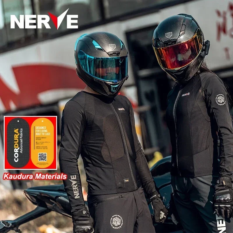 NERVE Motorcycle Jackets Soft Armor Motocross Body Armor Summer Mesh Breathable Motorbiker Jacket Men Women Moto Riding Clothing
