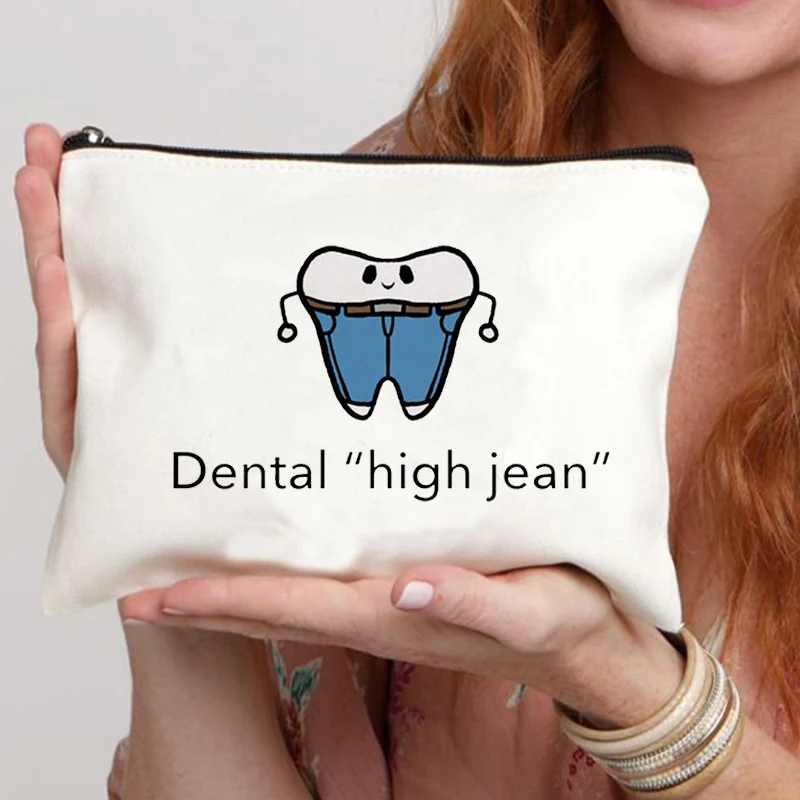 Tooth and Dentist Graphic pattern  Makeup Storage Bags Portable Travel Snack Bag Pencil Case For Child Women's Bag Cosmetics 4