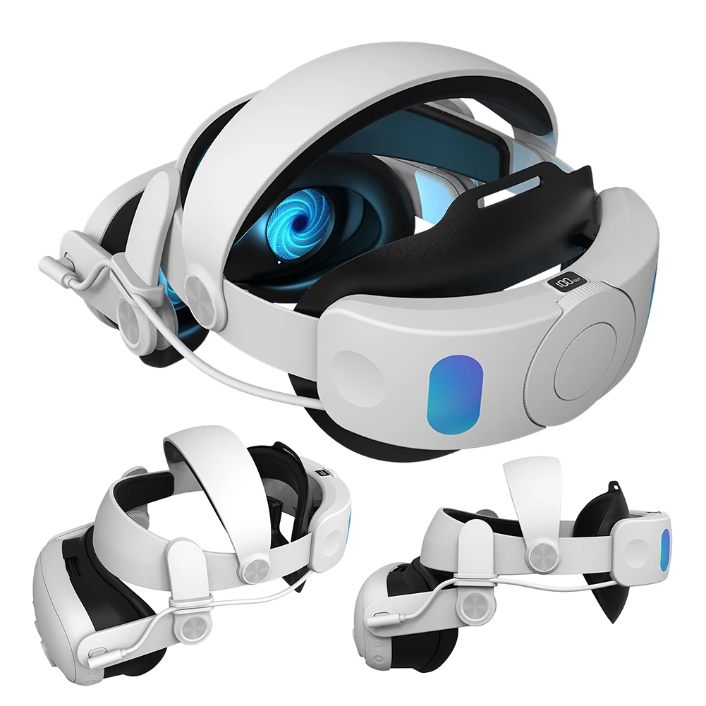 VR 헤드셋 엘리트 스트랩 교체, 메타 및 오큘러스 퀘스트 3 용, VR 재생 시간 연장, 6000mAh 배터리