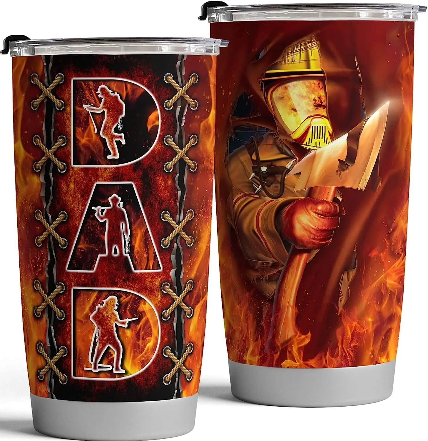Firefighter Tumbler for Men Boys Stainless Steel Insulated 20oz Tumblers  Coffee Travel Mug Cups with Lid for Father's Day Gifts - AliExpress