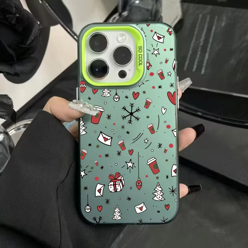 thumbnail image 1 of Funda IMD plateada electrochapada estilo navideño con copos de nieve de invierno para iPhone 16 15 14 11 12 13 Pro Max 7 8 Plus X XS XR, 1 of 5