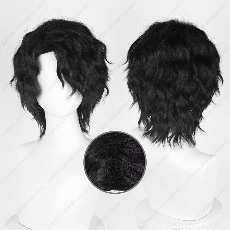 애니메이션 사쿠사 키요미 코스프레 가발, 짧은 검은 물결 남녀공용 가발, 내열..