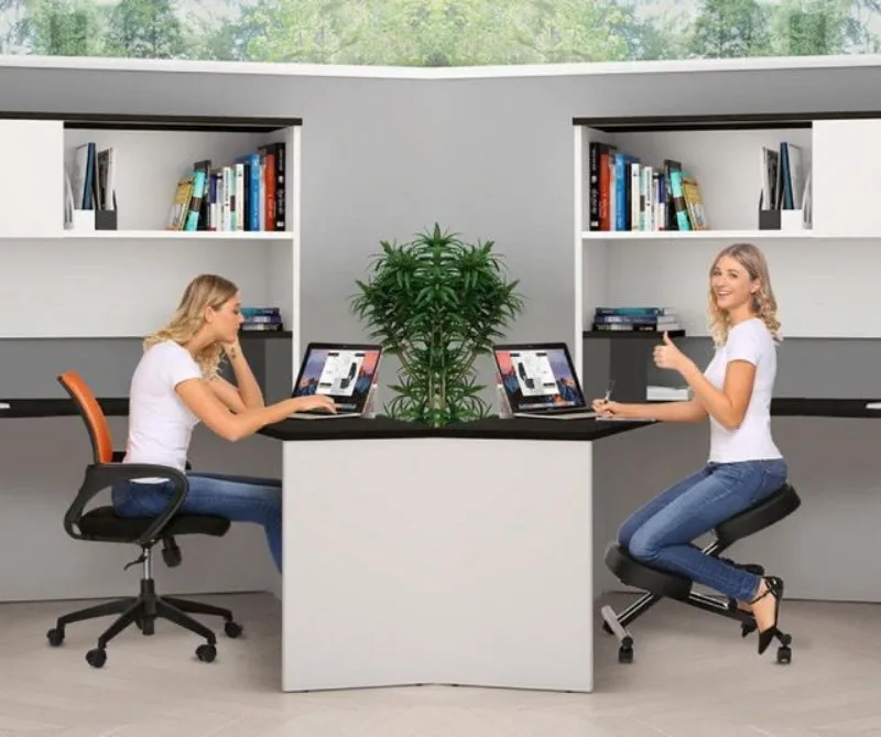 Ergonomic Kneeling Horse Riding Chair Adjustable Kneel Stool Thick Cushion for Balancing Back Body Shaping Home Computer Chair