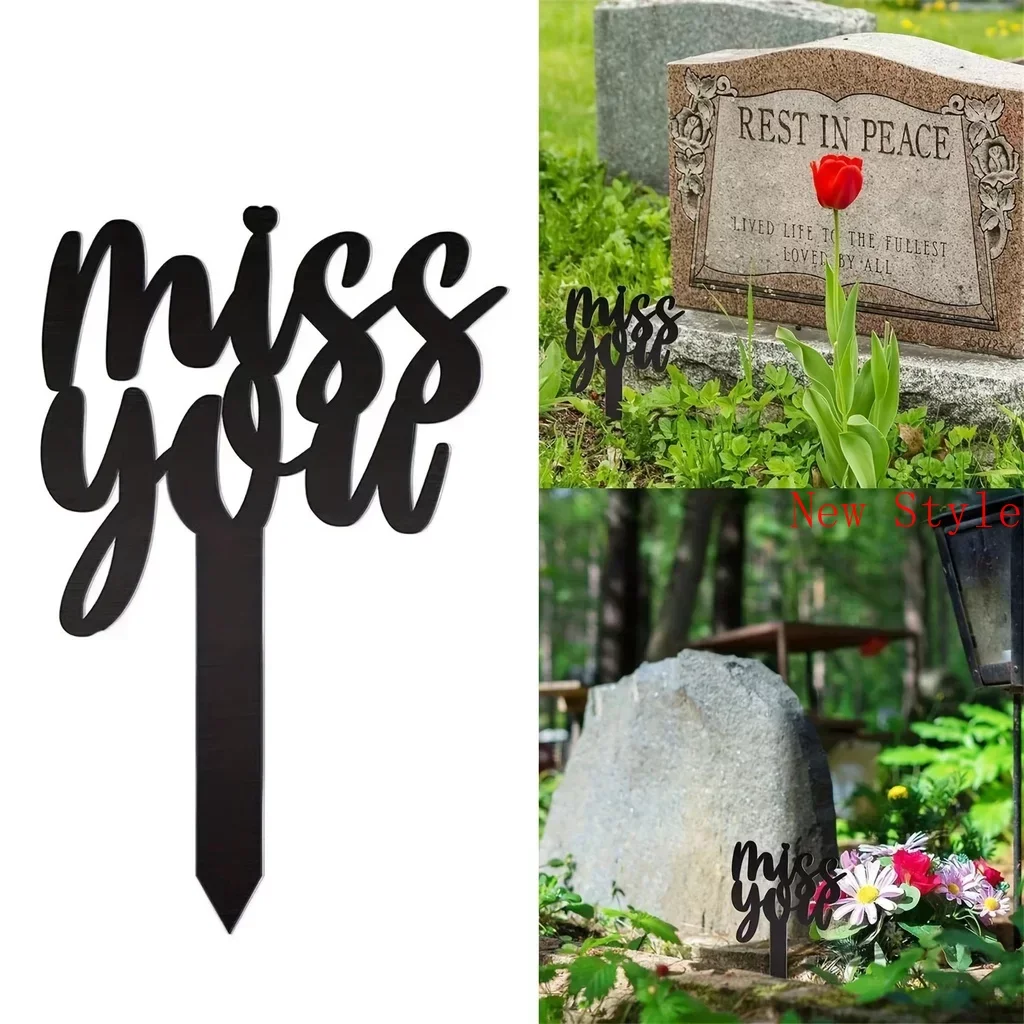 

Miss You Sign Metal Memorial Stakes, Outdoor Garden Metal Yard Decor, Plug-in Metal Grave Stakes Memorial Plaque Outdoor Home D