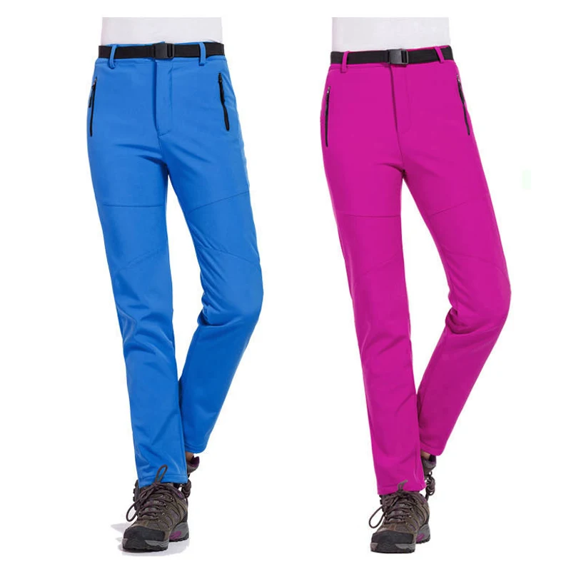TRVLWEGO Women Hiking Pants Camping Skiing Trousers Outdoor Trekking Travel Soft Shell Windproof Keep Warm Waterproof Clothing