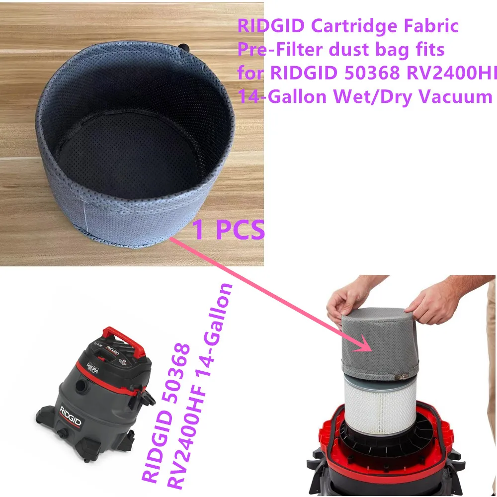 1 PCS RIDGID Cartridge Fabric Pre Filter dust bag fits for RIDGID 50368