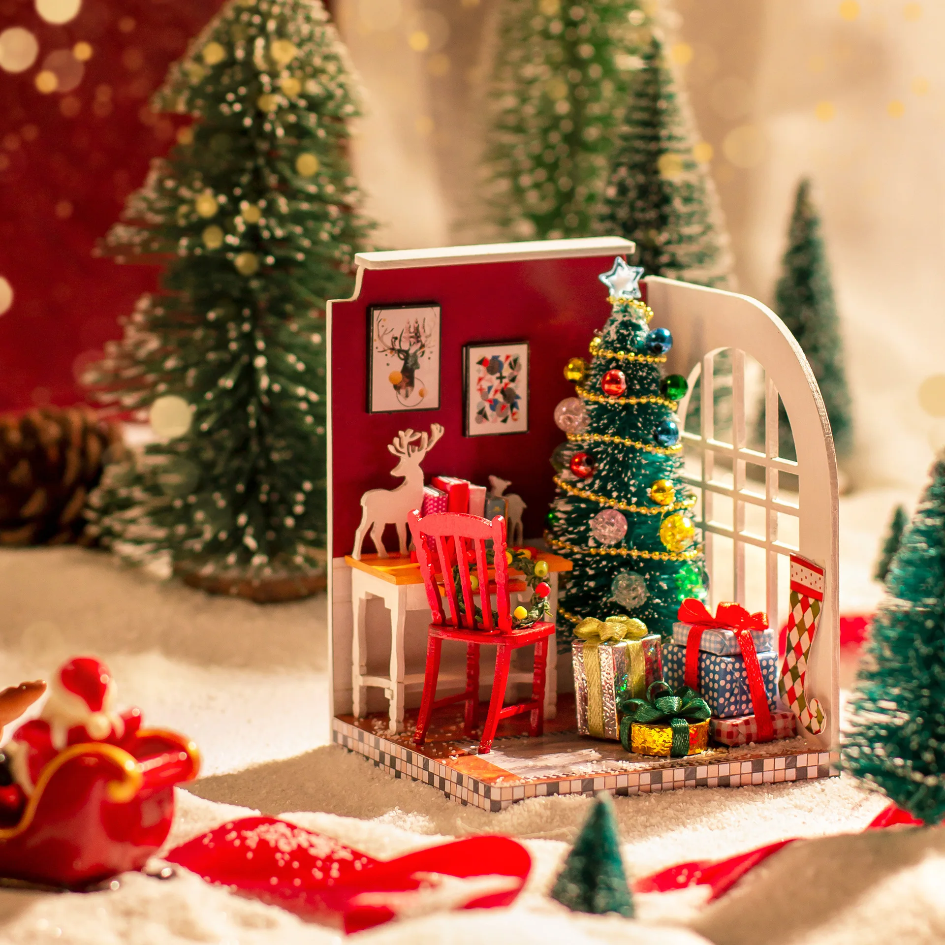 

Diy Three-Dimensional Puzzle Cottage Small Hand Do Mountain Wild Villa Toy Doll Creative Miniature Scene Sand Table House PZ-389
