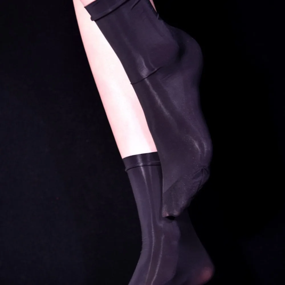 Weiche seidige Socken ölige Socken atmungsaktiv unzerbrechlich Öl glänzend schiere Nylon elastische Socken ultra dünne Männer Frauen Socken bunt 1 Paar – Detail 6