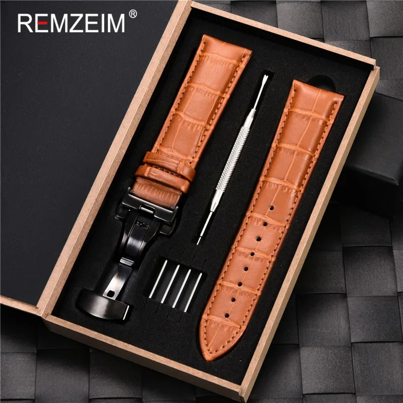 Luxury Calf Genuine Leather Watch Strap with Gift Box
