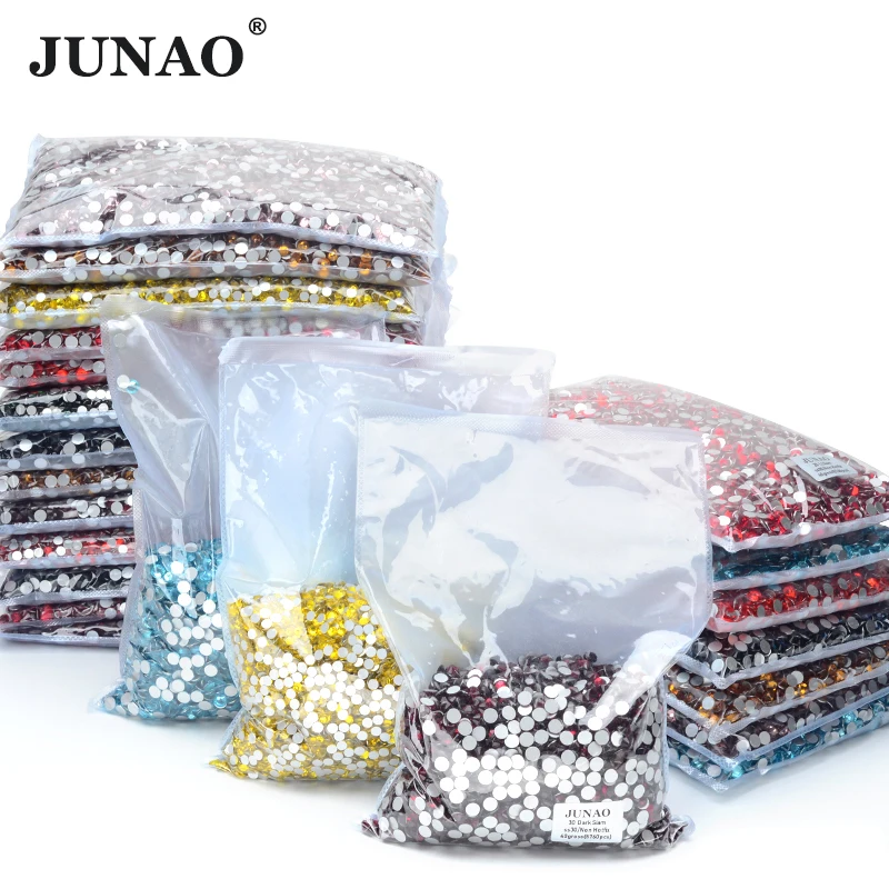 

JUNAO Wholesale 14400pcs SS6 10 12 16 20 30 Blue Flatback Glass Rhinestones Applique Non Hotfix Strass Diamond For Wedding Dress