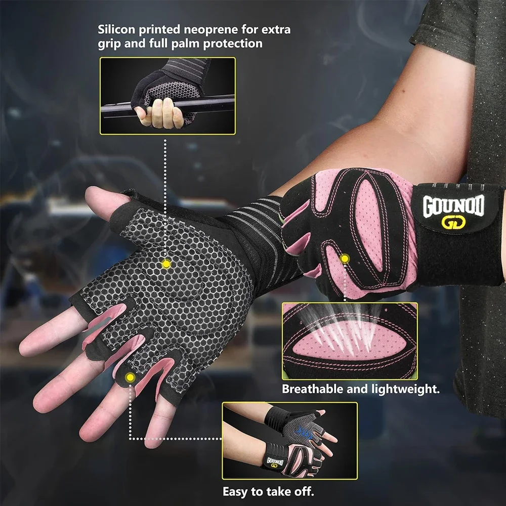 1Pair Ventilated Weight Lifting Gym Workout Gloves Full Finger with Wrist Wrap Support for Men Women,Full Palm Protection Sport 4