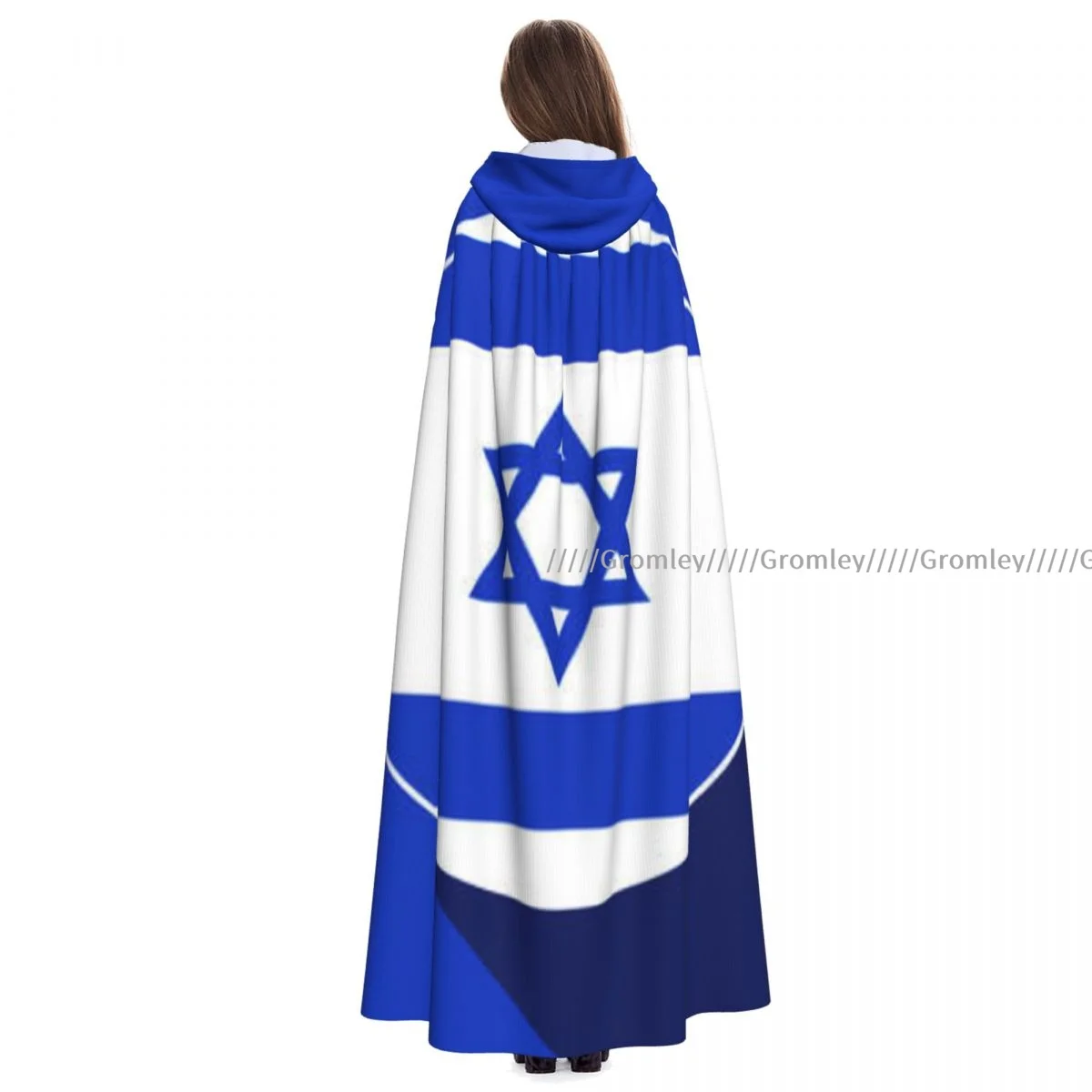 

Israel Flag Illustration Witch Cloak Halloween Cosplay Costume Adult Unisex Cloak Retro Ages Cape