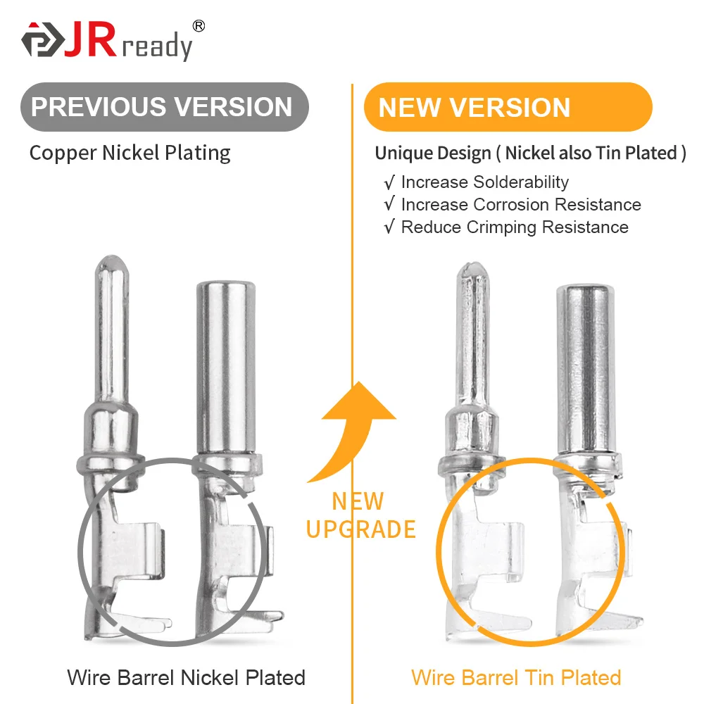 JRready 84PCS ST6251 Deutsch DTP Connector Kit, 2 Wire IP67 Waterproof Connector with Stamped Contacts 14-12AWG, 25A 5