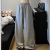 R2024 Harajuku Wide Leg Sweatpants for Women Elastic Waist Casual Sport Pants Woman Streetwear Gray Oversize Sportswear Female 3