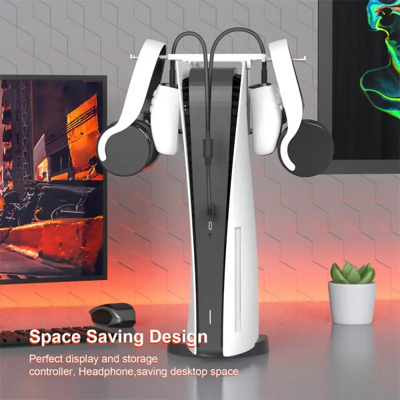 Espositore 2 In 1 Per Ps5-Vr2 Robusto E Stabile Per Stazione Di Montaggio In Vetro Vr2 Per Ps5/Ps Vr2 Supporto Per Controller Di Gioco Rack Di Stoccag