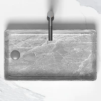 อ่างล้างหน้าเซรามิกดีไซน์หรูทันสมัยสำหรับห้องน้ำ อ่างล้างหน้าแบบวางบนเคาน์เตอร์พร้อมอุปกรณ์ระบายน้ำ 4