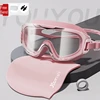 Men Women Anti-fog UV Protection Big Frame Adjustable Professional Swim Glasses Cap HD View WaterProof Beach Goggles EyeWear 3