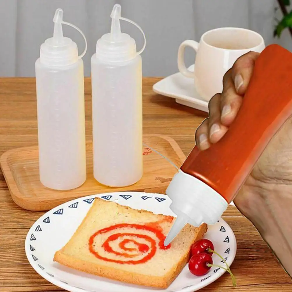 Condiment Squeeze Sauce Bottles Kitchen Hot Sauces Olive Oil Bottles Ketchup Mustard Dispensers Kitchen Accessories Gadgets 4