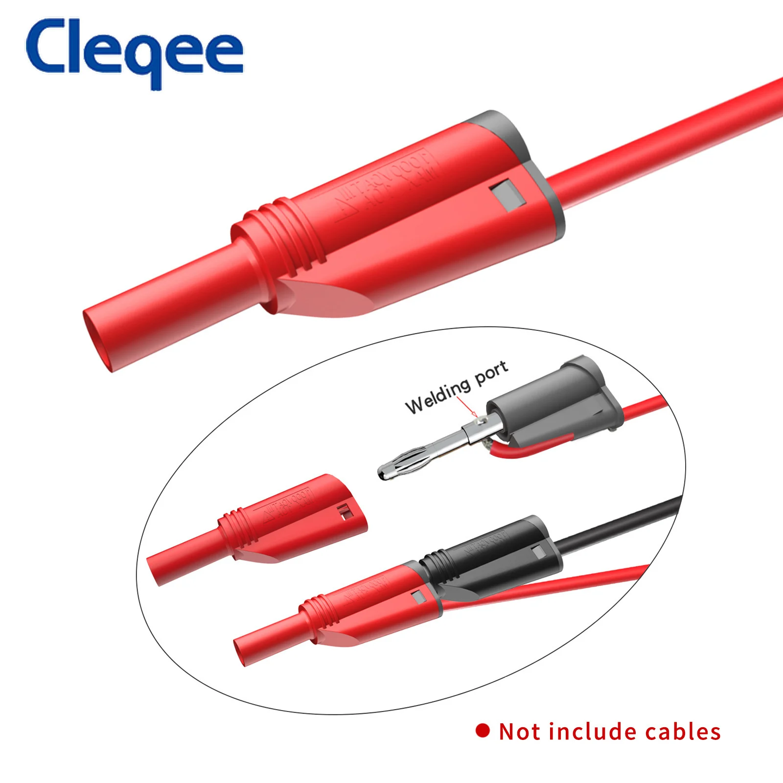 Cleqee P3005 스택형 안전 4mm 바나나 플러그 솔더/어셈블리 멀티미터 테스트용 고품질 무용접 커넥터