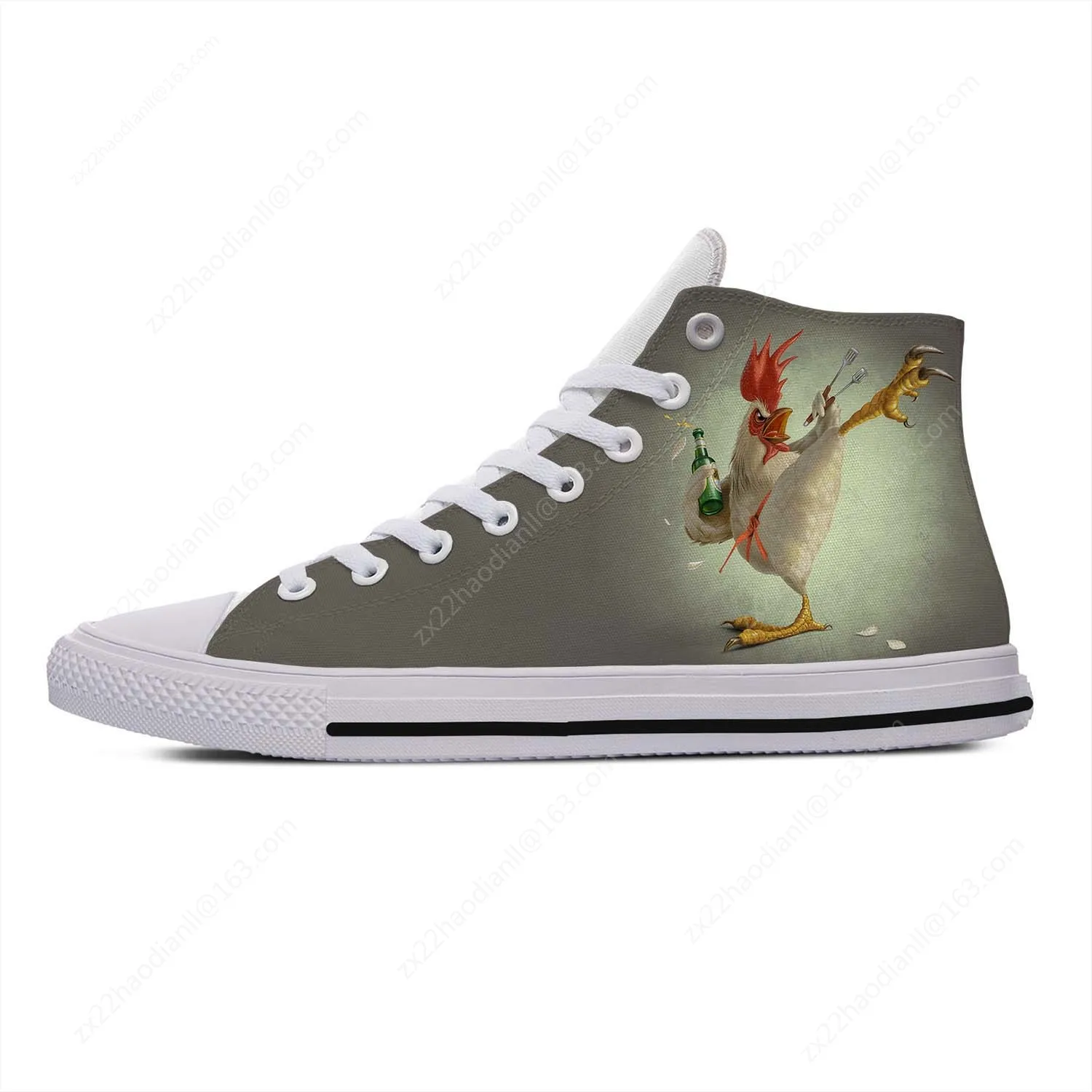 Animal Rooster High Top Sneakers Men Women Teenager Casual Shoes The Muppet Show Canvas Running Shoes 3D Print  Lightweight shoe