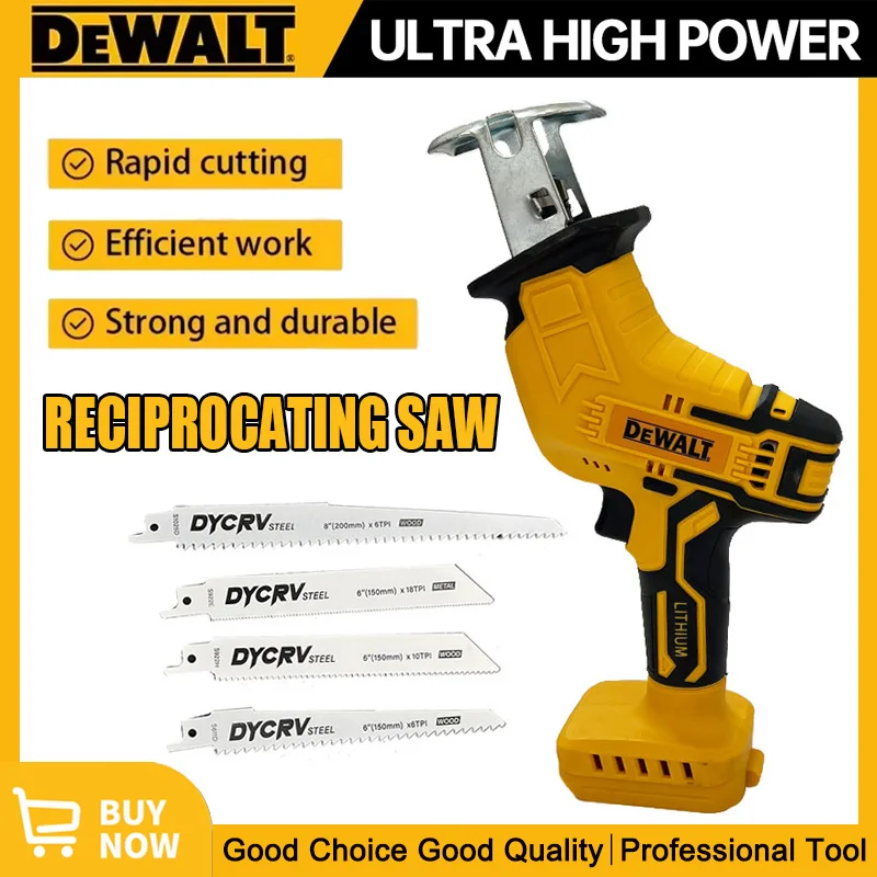 Cordless Reciprocating Saw 2800RPM 20V Brushless Electric Saw Multifunctional Metal Wood Pipe Cutting Power Tool Dewalt