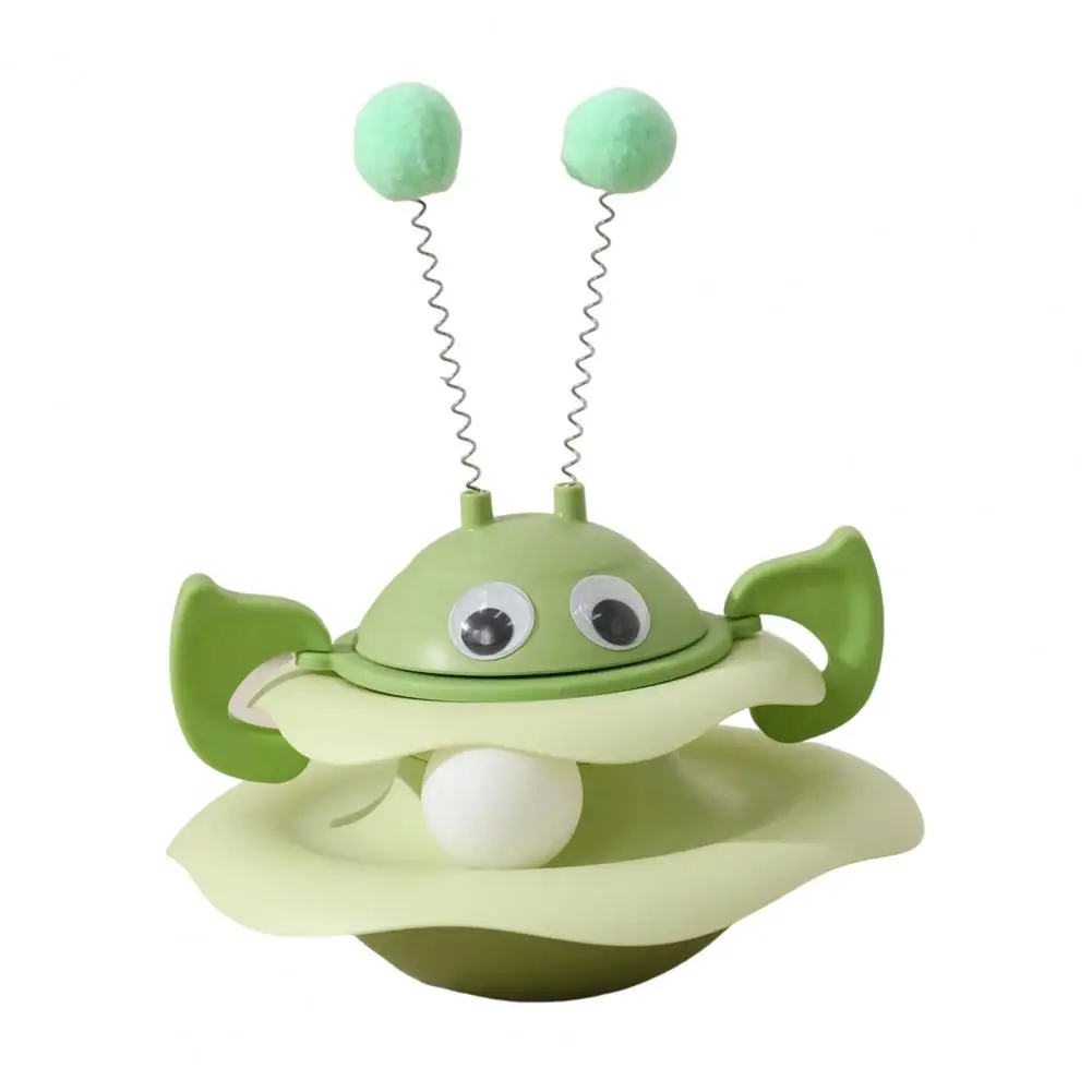 Cat Ball Track Toy Interactive Bee Shaped Cat Tower Turntable Tumbler Cats Toy with Spring Pom Pom Ball for Cat - PeticaDeals