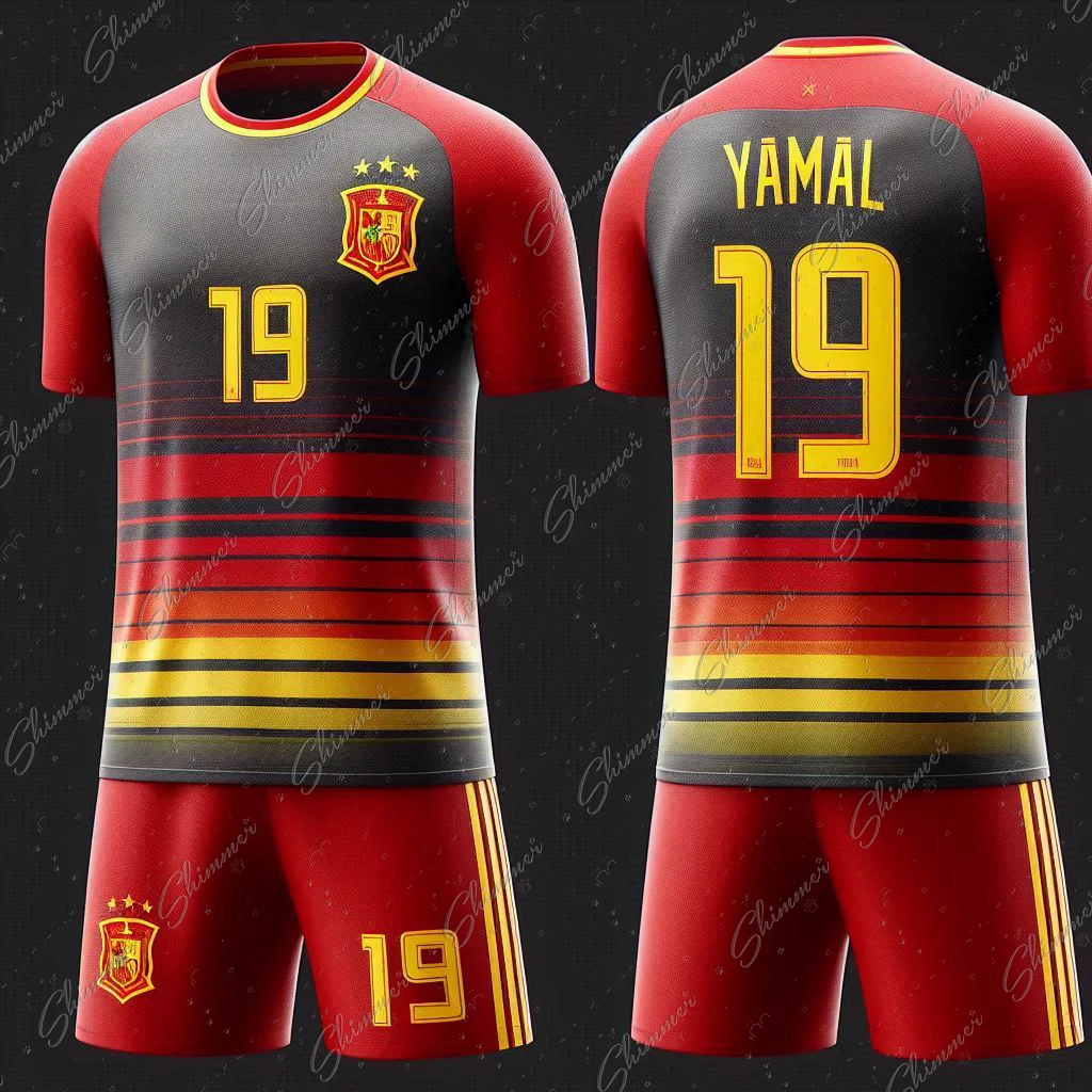 New Spain Team No. 29 Yamal Jersey Team Sports Quick Dry Kids Clothing Men's Set Ensembles De Sport Sportswear Man Suits sports suit