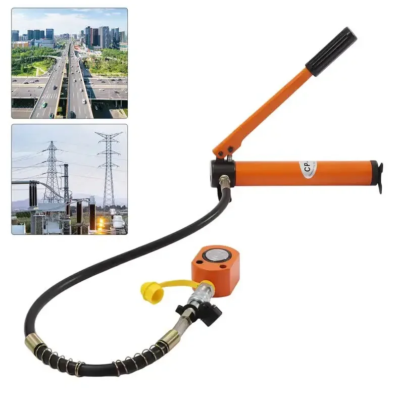 10T Hydraulic Ram Cylinder Jack  Hydraulic Jack Hand Pump,0.43" Stroke for Machinery Shipbuilding 6