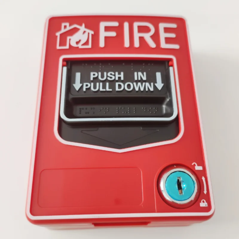 2 wires Conventional Fire Alarm Manual Call Point Push in Pull Down Station Fire Alarm Button works with any Conventional Panel