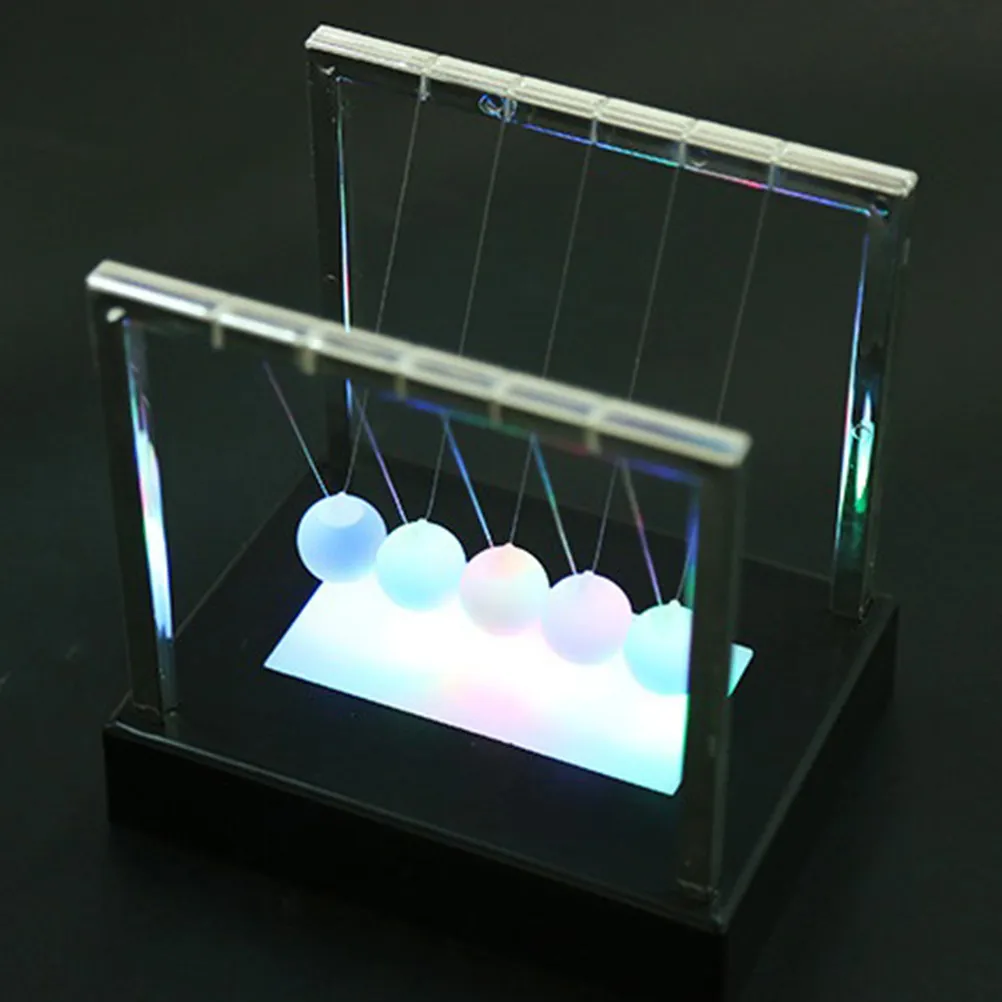 1Pcs Perpetual Motion 12x8.8x12cm 홈 오피스를 위한 현대적인 책상 장식 독특한 진자 디스플레이 에너지 절약