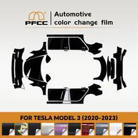 For Tesla Model 3 2020-2023 Per-cut PPF Paint Protection Film Distant Mountain Gray PVC DIY Color Change Film Vinyl Wrap Cover 3