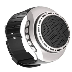 Enhanced Wearable Bluetooth Speaker with FM Radio and Wireless Subwoofer (Silver)