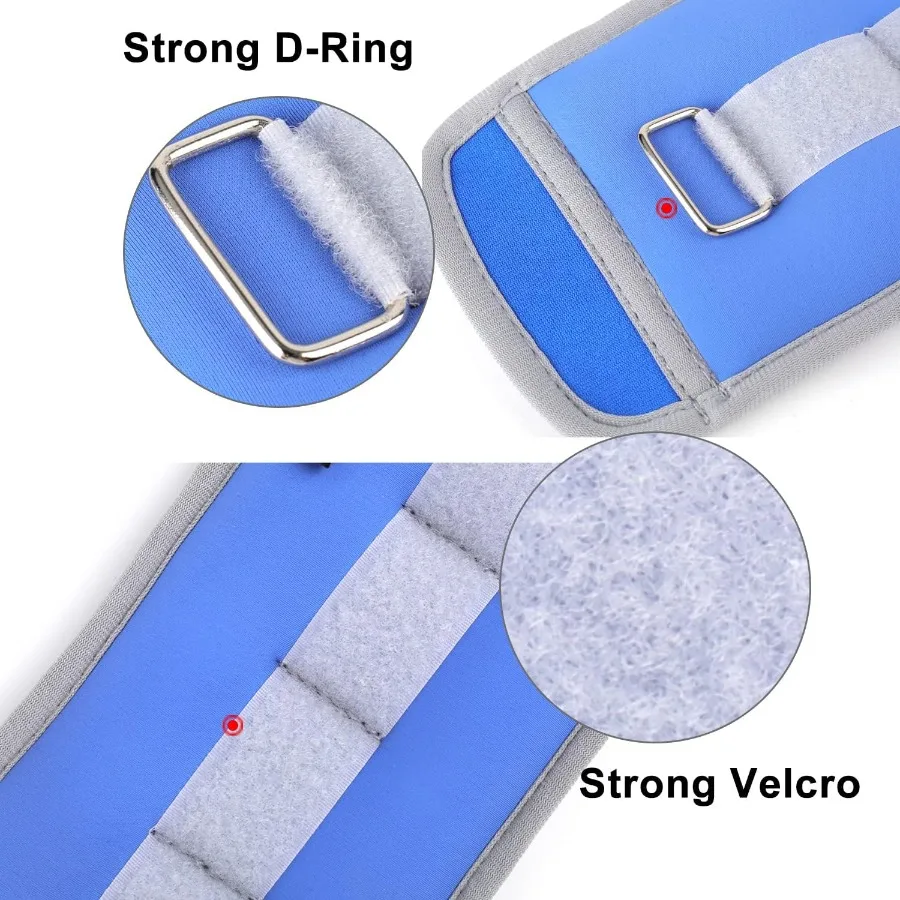 Ankle Weights,10 LBS (1 Pair) Wrist Arm & Leg Weighted for Women Men Kids with Elongated Strap for Exercise, Fitness, Jogging, A